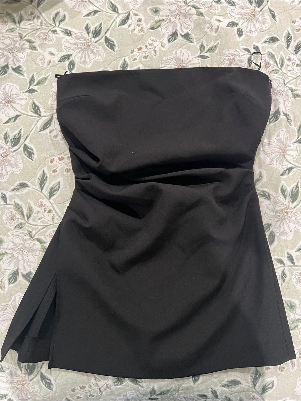 Zara Black Strapless Ruched Top
